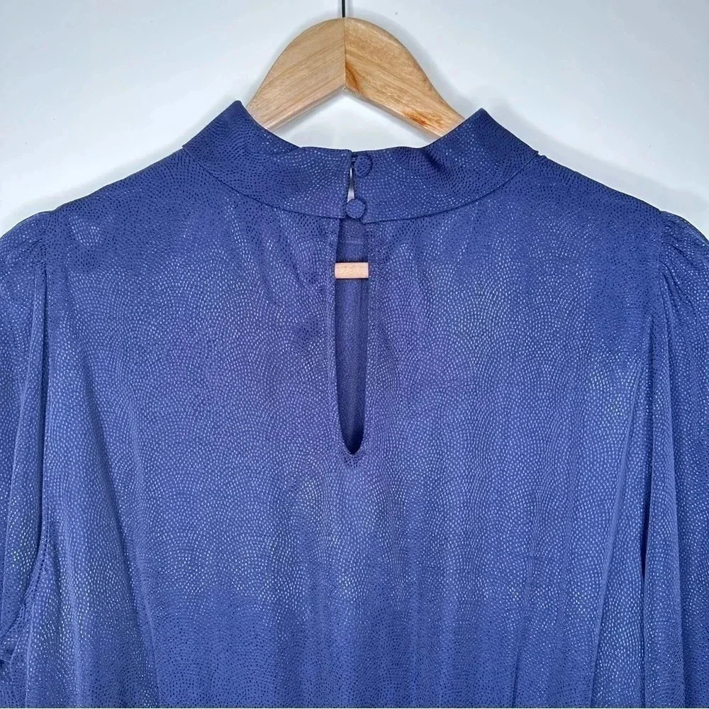 & Other Stories Navy Long Sleeve High Neck Dress Size 12 - Picture 8 of 10